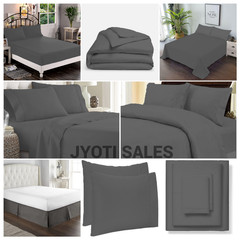 Select Bedding Set 1000 Thread Count 100% Egyptian Cotton Gray Solid