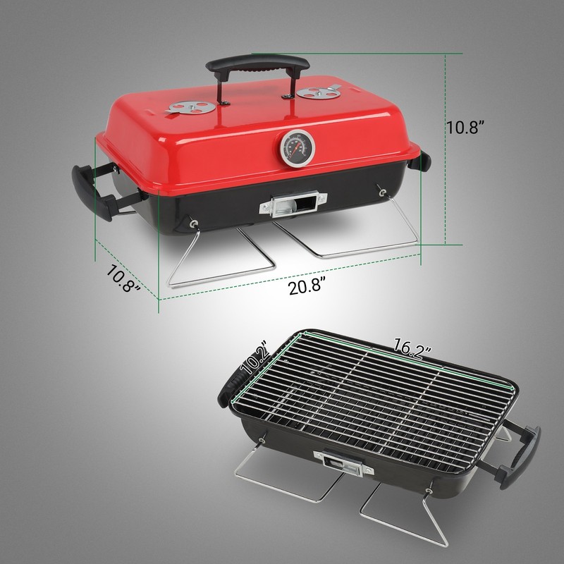 Folding Portable BBQ Charcoal Grill Compact Tabletop Mini Smoker Small Outdoor gallery