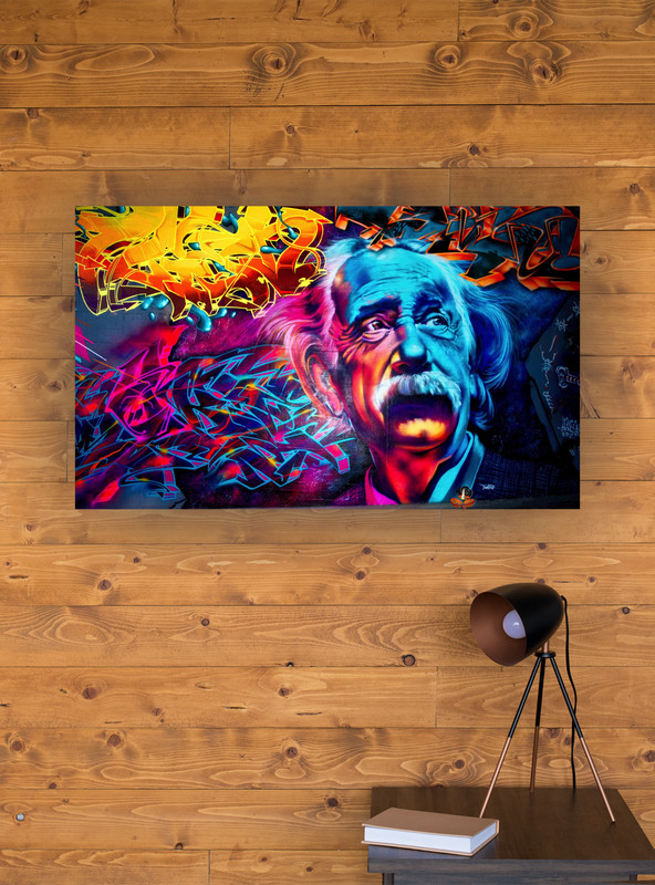 ALBERT EINSTEIN GRAFFITI CANVAS WALL ART READY TO HANG CP151 gallery