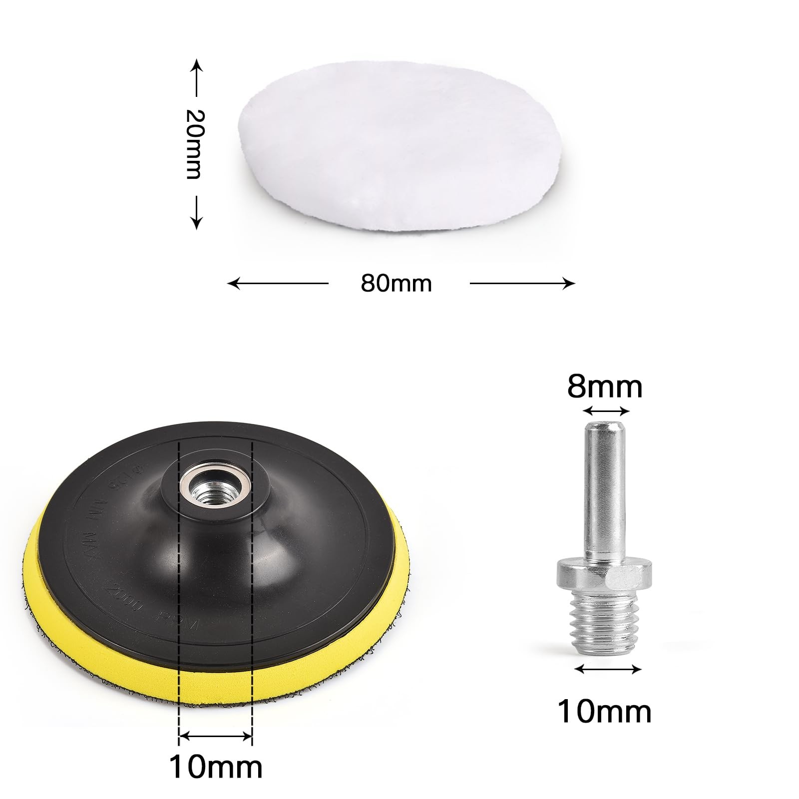 Kshineni 7 Pcs 3 Inch (80 mm) Wool Buffing Polishing Pad Car 3Inch-7Pcs gallery