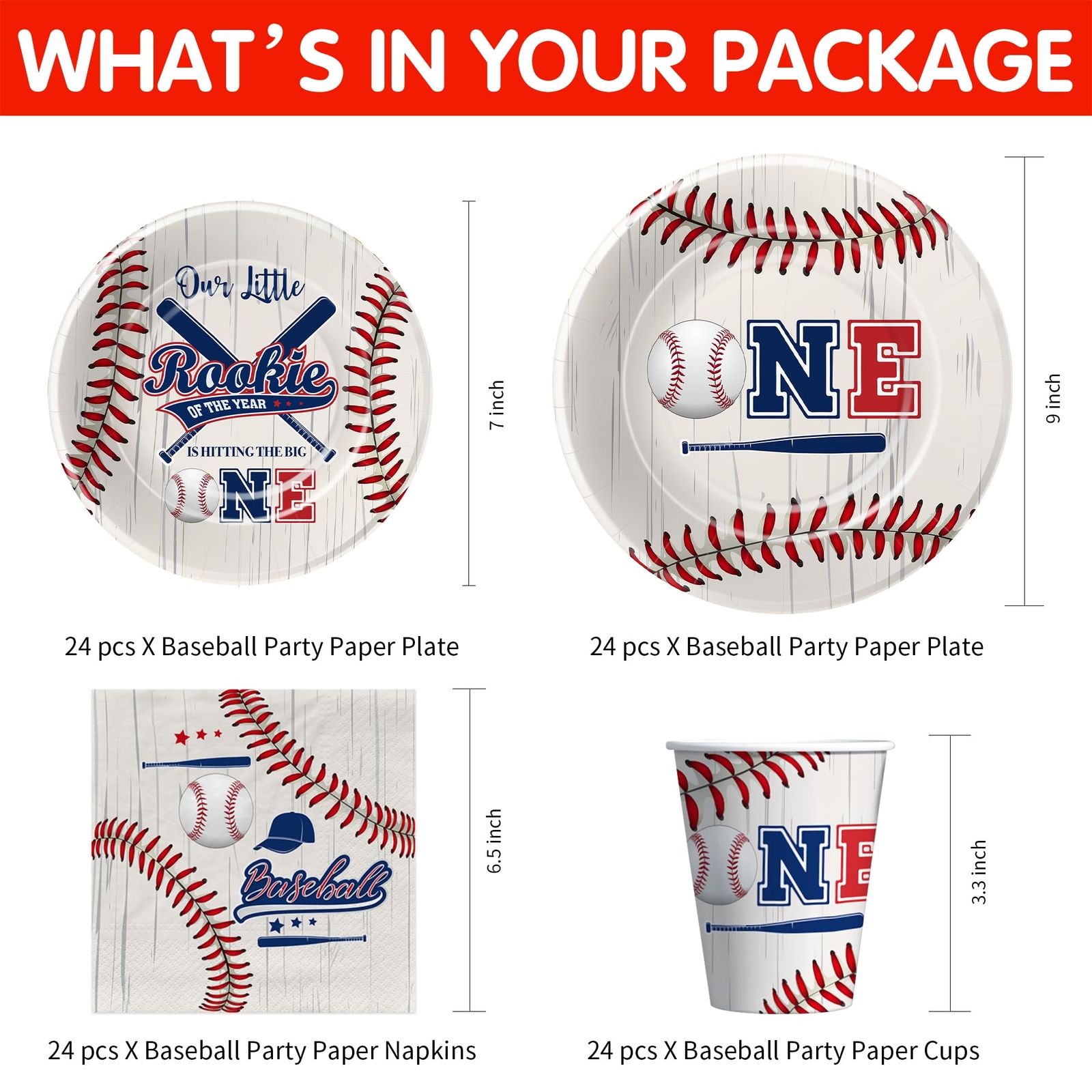 Baseball First Birthday Party Supplies - Rookie of The Year 1st Birthday Deco... gallery