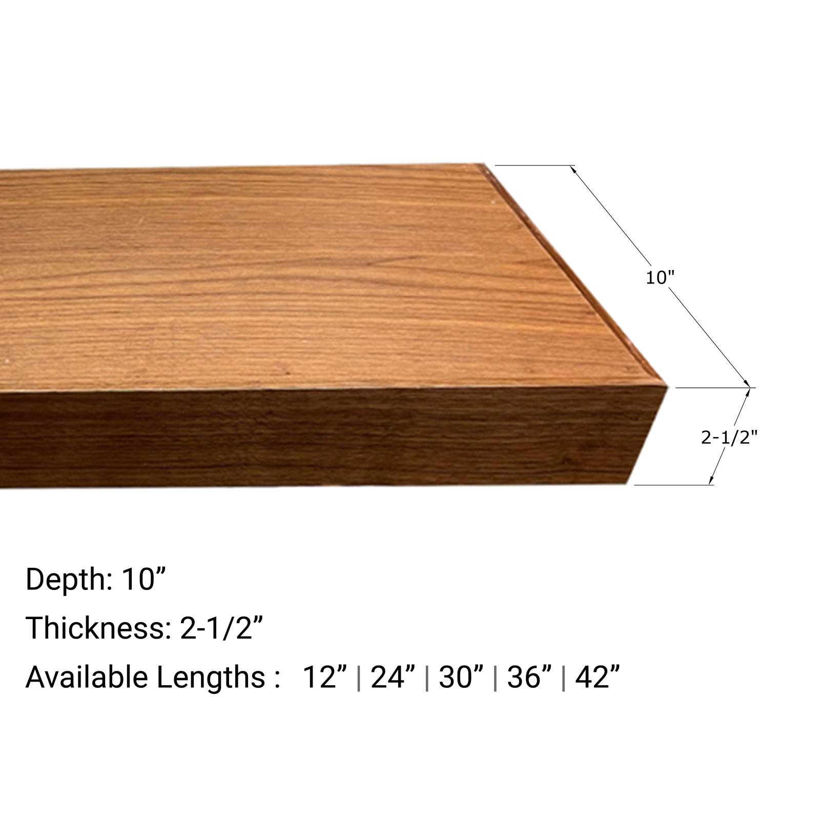 Rok Hardware Single Piece Floating Kitchen Shelf, 42 Inch Length, Walnut Finish gallery