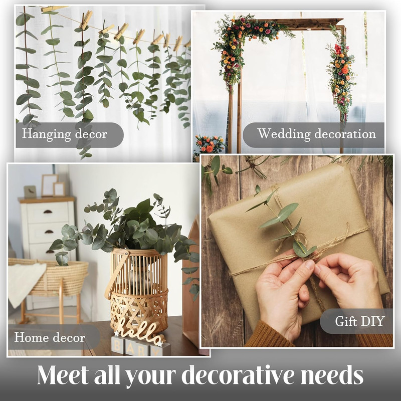 30Pcs Dried Eucalyptus Stems, 17" Real Preserved Eucalyptus Plant for Shower, Fr gallery