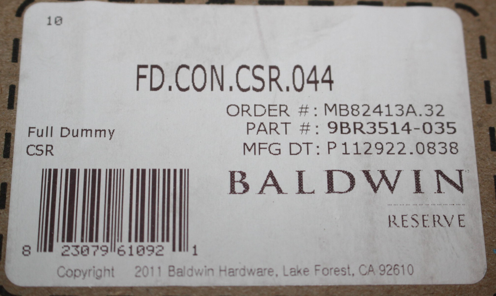 Baldwin FDCONCSR044 Contemporary Non-Turning 2-Sided Dummy Door Knob Satin Brass gallery