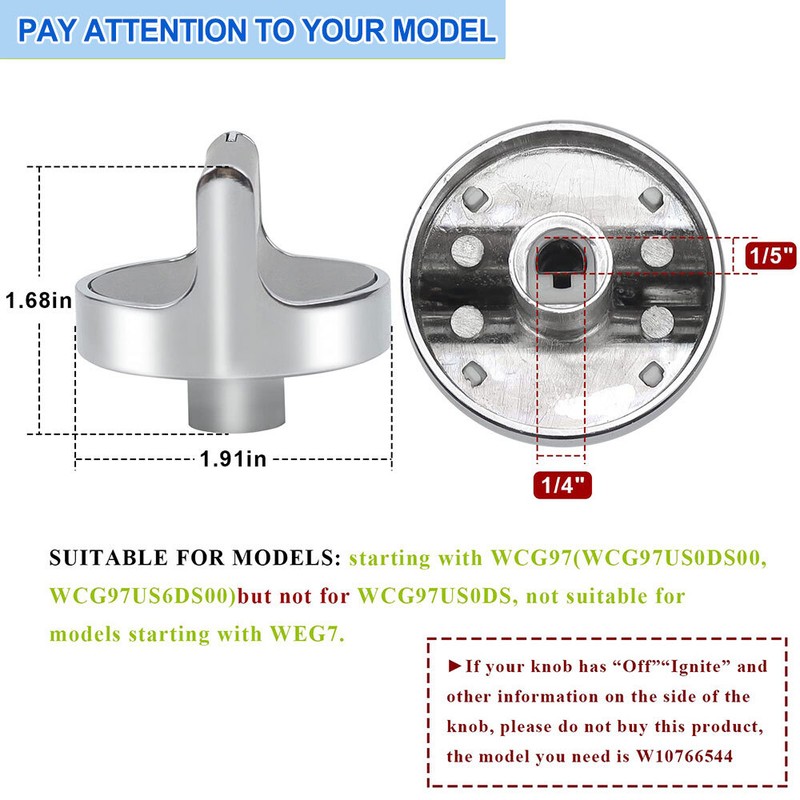 W10594481 Control Knobs Stove Knobs for Whirlpool WPW10646805 Cooktop Knobs gallery