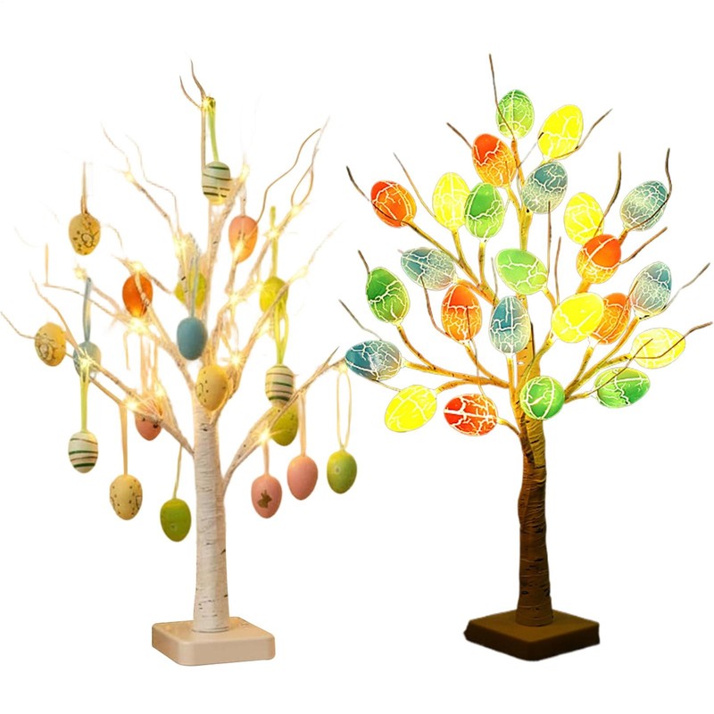 Easter Egg Tree LED Bendable Branches Ornament 23.6in Tabletop Easter Decor gallery