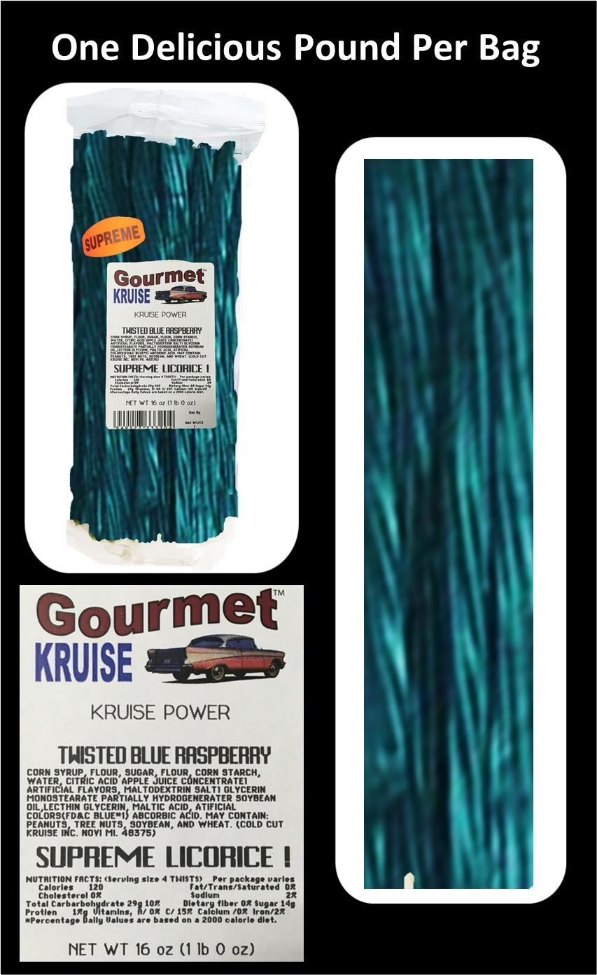 Blue Raspberry Licorice Twist 3-1lb Bags (3 Pack) (NET WT 48 OZ) Gourmet Kruise® gallery