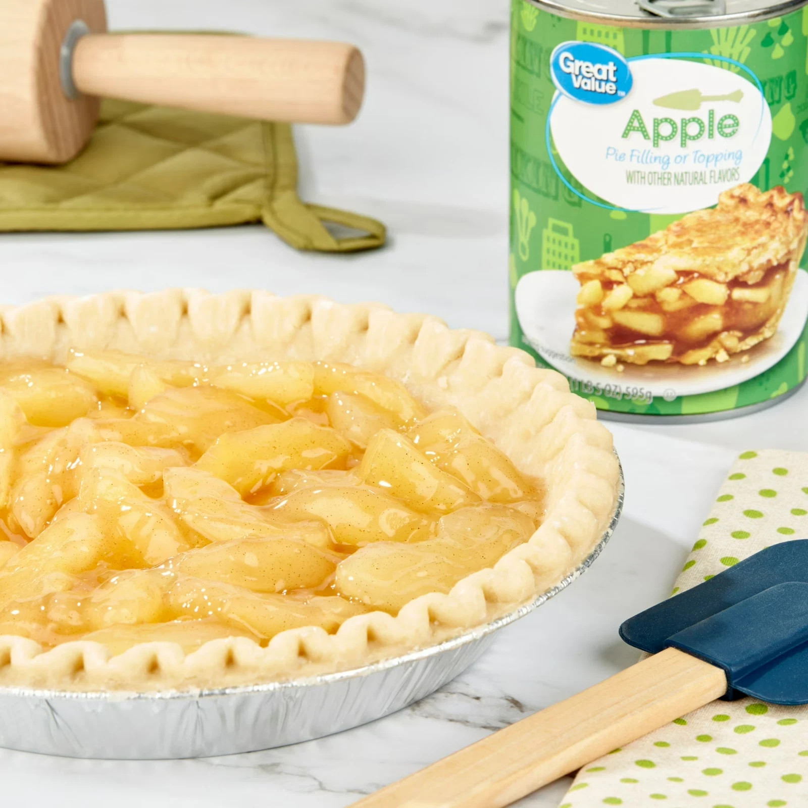 (4 pack) Great Value Apple Pie Filling or Topping, 21 oz gallery