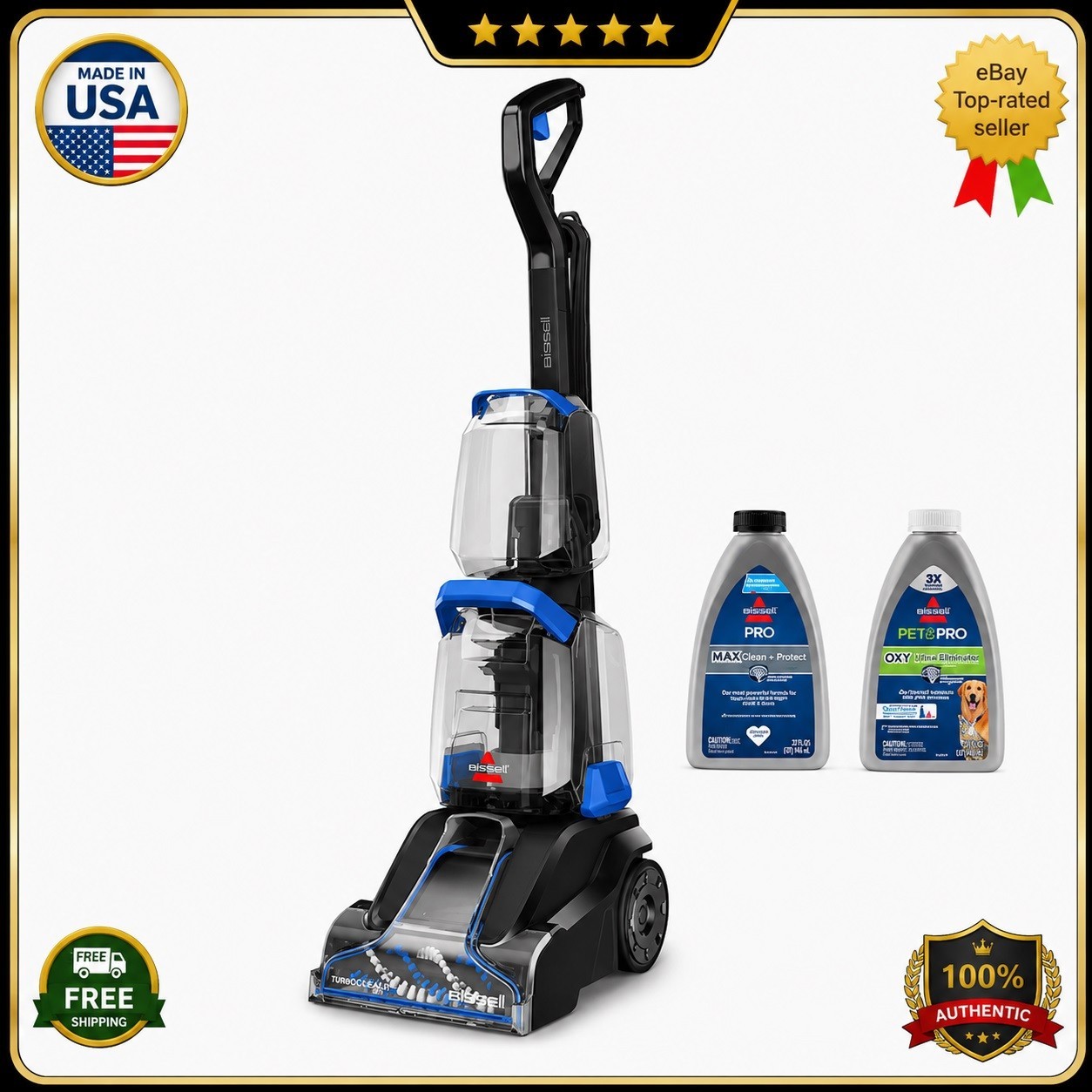 BISSELL TurboClean Upright Carpet Cleaner 3939 Pet Stain Dual Tank-NEW🔥❗ gallery