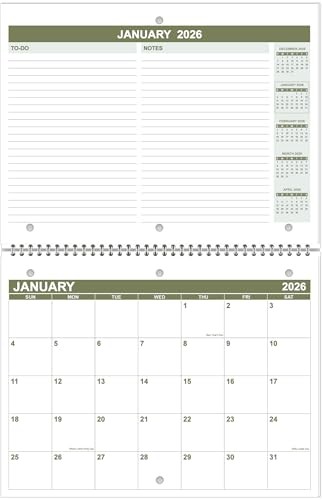 Calendar 2026 for 3 Ring Binder - Calendar 2026 from January 2026 - Green gallery