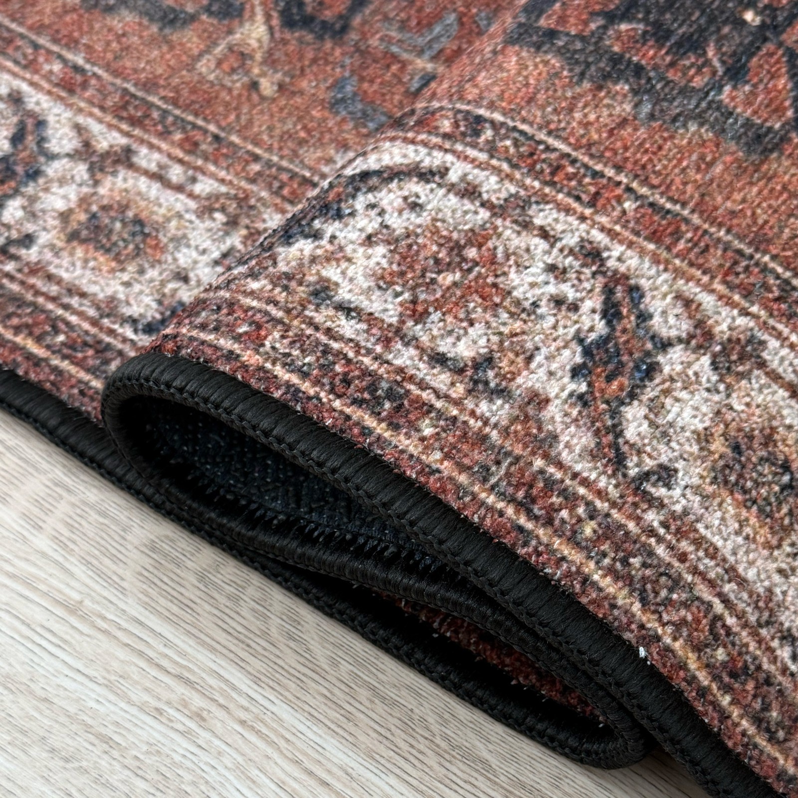 Custom Size Canvas Back Oriental Mahal Red Runner Rug gallery