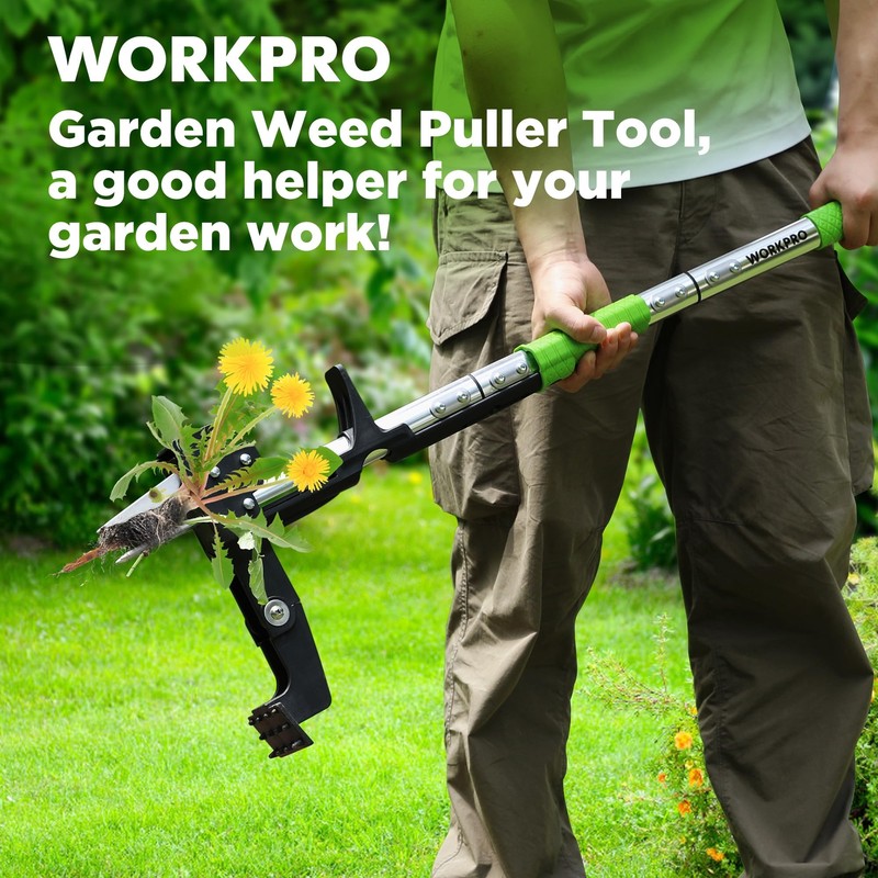 WORKPRO Stand Up Weed Puller Tools Garden Dandelion Weeder Puller w/4 Claws Head gallery