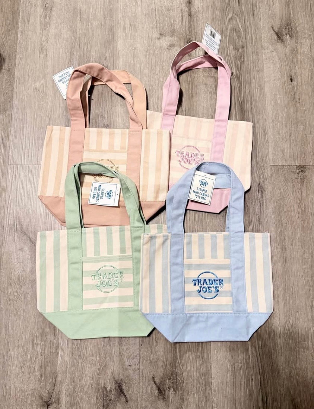 🌈 Trader Joe's Striped Mini Tote Set of 4 or Individual Totes Available! gallery