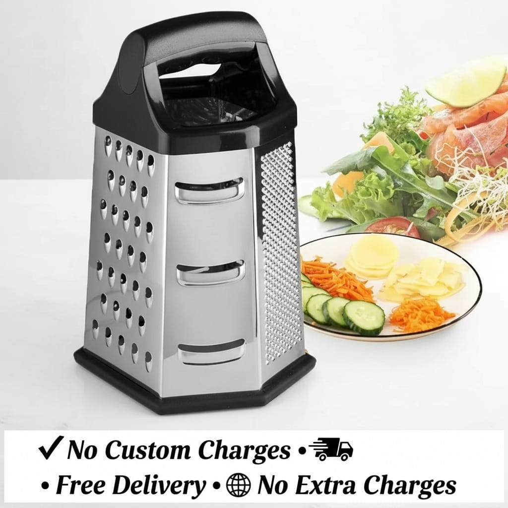 Stainless Steel Box Grater - 6 Sided, Multi-purpose Cheese and Veggie Cutter gallery