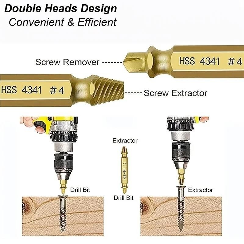 Damaged Screw Extractor Set HSS Drill Bit Easy Out Broken Bolt Stripped Remover. gallery