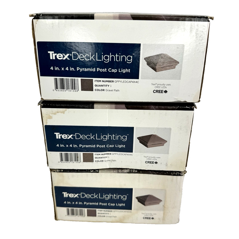 3 x NEW Trex Deck Lighting 4x4 Post Cap Light LED Open Box - Box Damage gallery