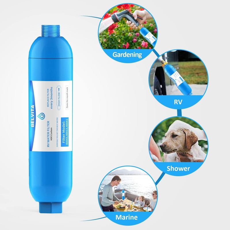 RV Inline Water Filter, Dedicated for RVs and Marines, 2 Pack Dr Color: blue 1 gallery