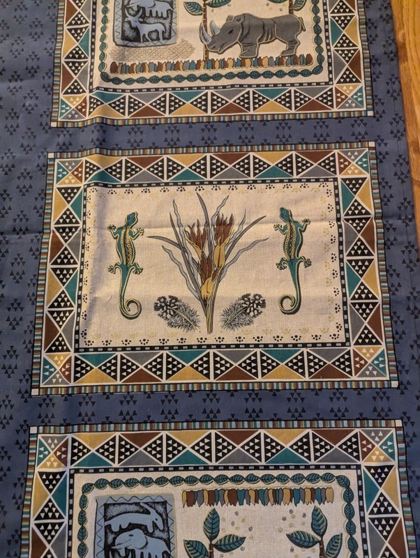 AFRICAN PRINT RECTANGLE TABLECLOTH FABRIC CAPETOWN 81X57 COTTON BLEND gallery