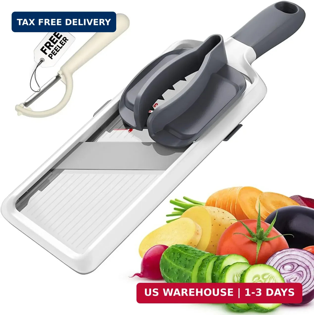 Multi Handheld Mandoline Slicer - Adjustable Stainless Steel Blade, Slicer Veget gallery