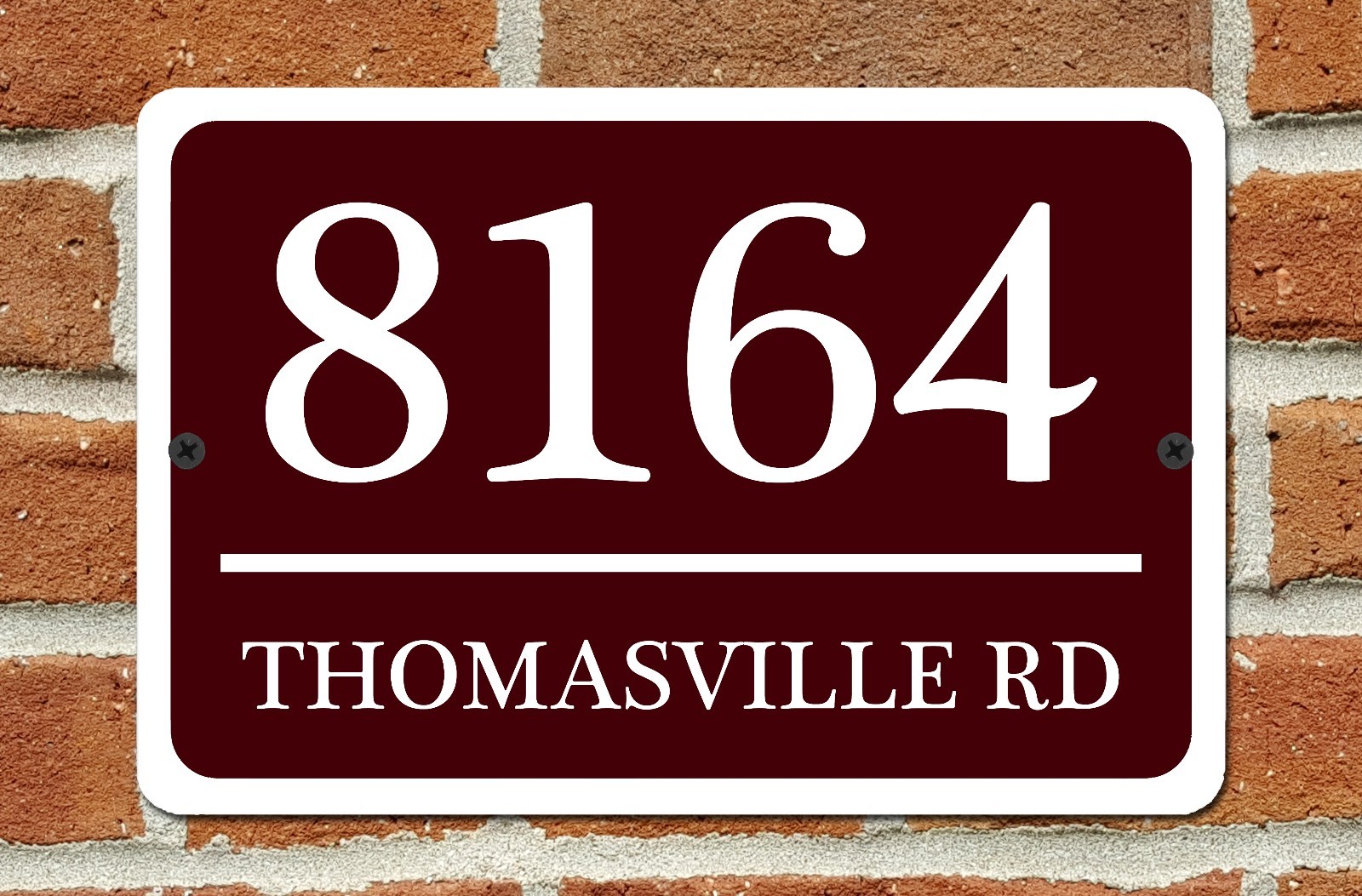 Personalized Home Address Sign Aluminum 12" x 8" Custom House Number Plaque gallery