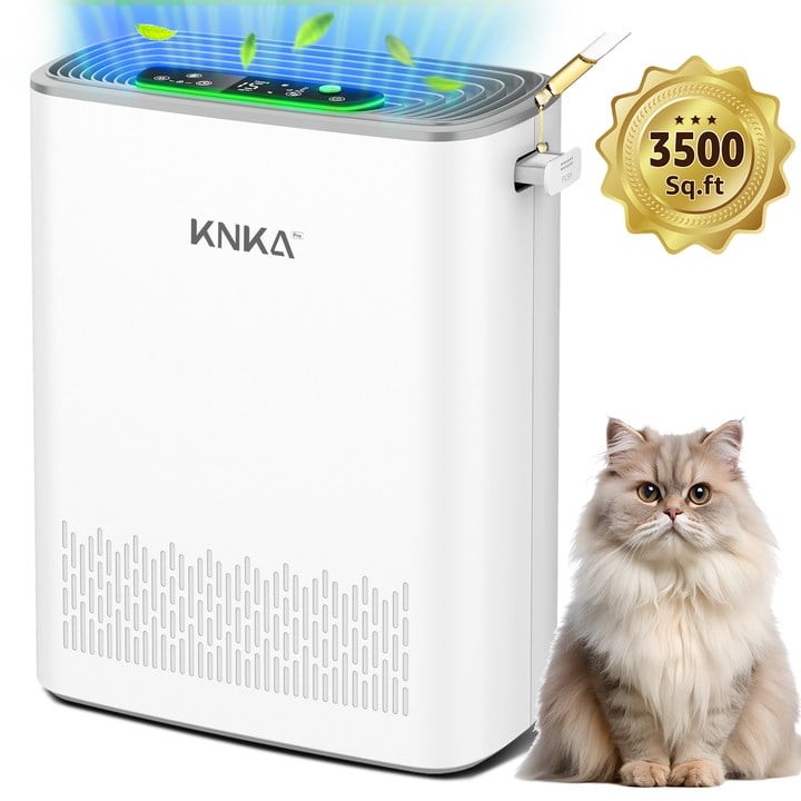 KNKA HEPA Air Purifier for Large Rooms up to 3500 Sq.ft, H13 True HEPA Filter, gallery