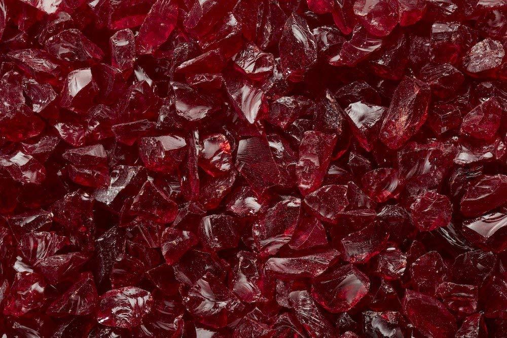 RED Multi-Purpose Premium Decor Aquarium, Fire Glass Rock 1/4"-1/2" inch Crushed gallery