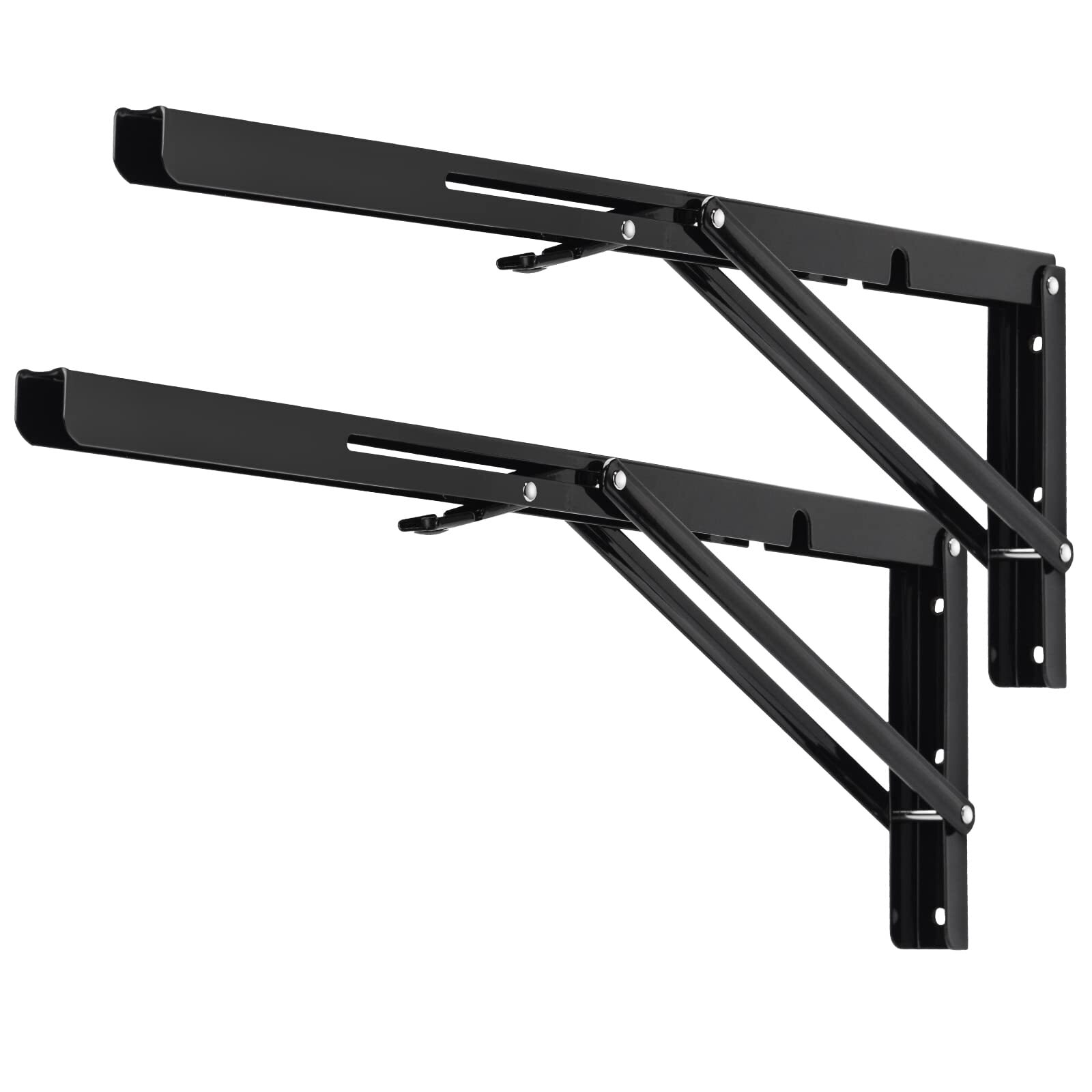 2 Pack 20" Black Folding Shelf Brackets Heavy Duty 330lb DIY L Bracket gallery
