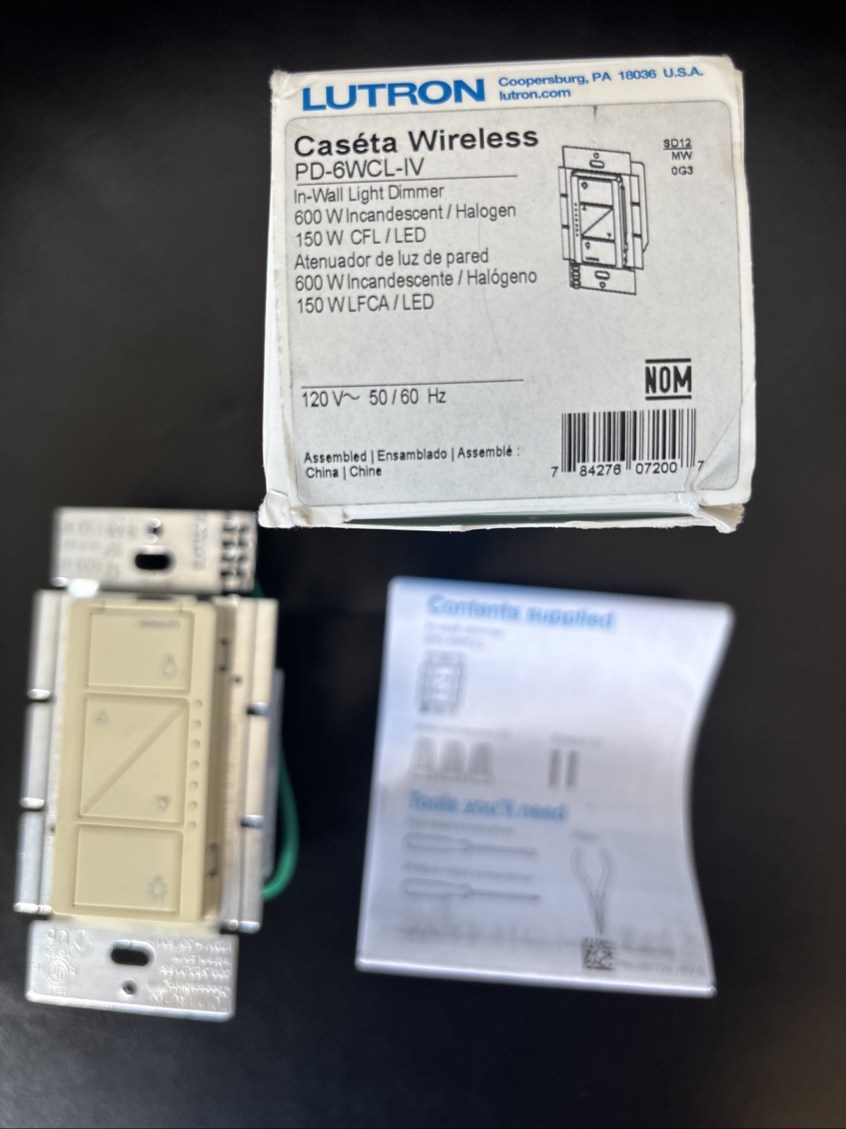 Lutron Caseta Wireless In-Wall Light Dimmer PD-6WCL-IV Ivory 150W LED gallery