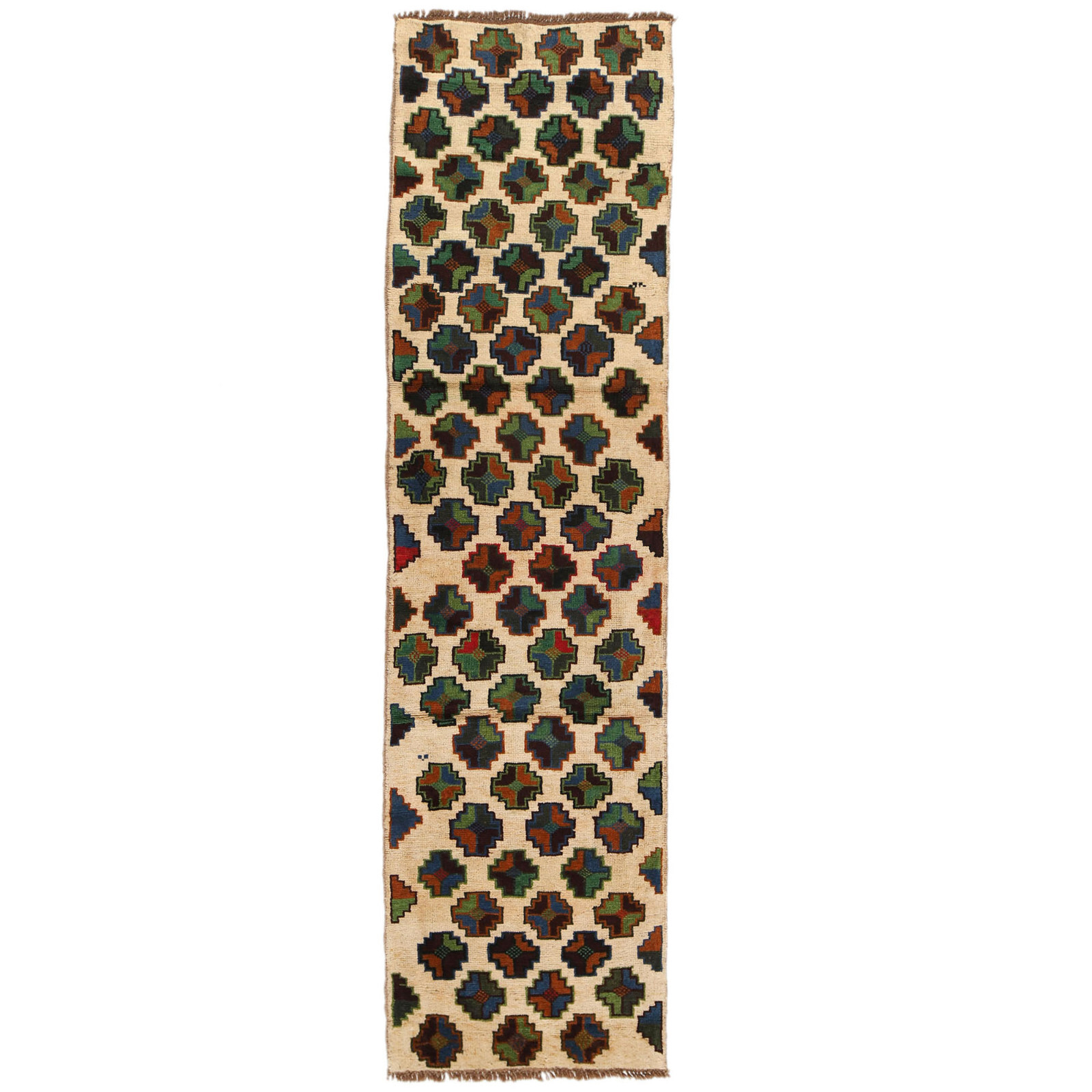 Handmade Afghan Runner Rug 2ft 6in x 9ft 8in - Wool Traditional Carpet B19309 gallery