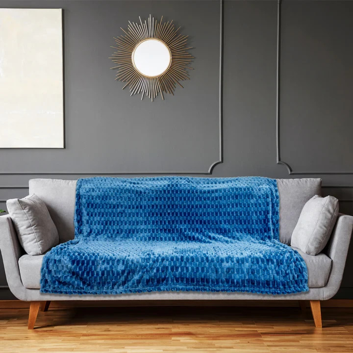 Blue Blanket Soft Plush Solid Color Blanket Cozy Warm Blue Blanket 50x60in gallery