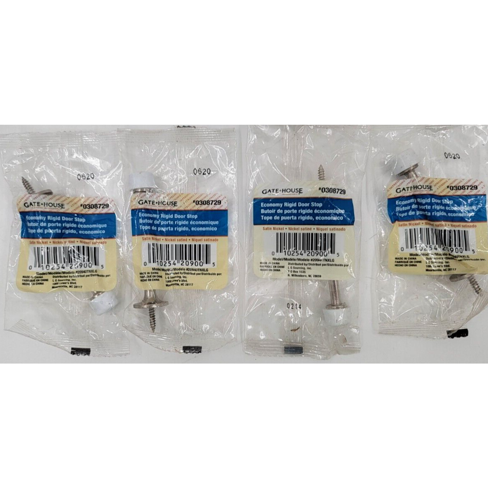 Gatehouse Silver Satin Nickel Rigid Baseboard Door Stop 3" 0308729 Wall Lot of 4 gallery