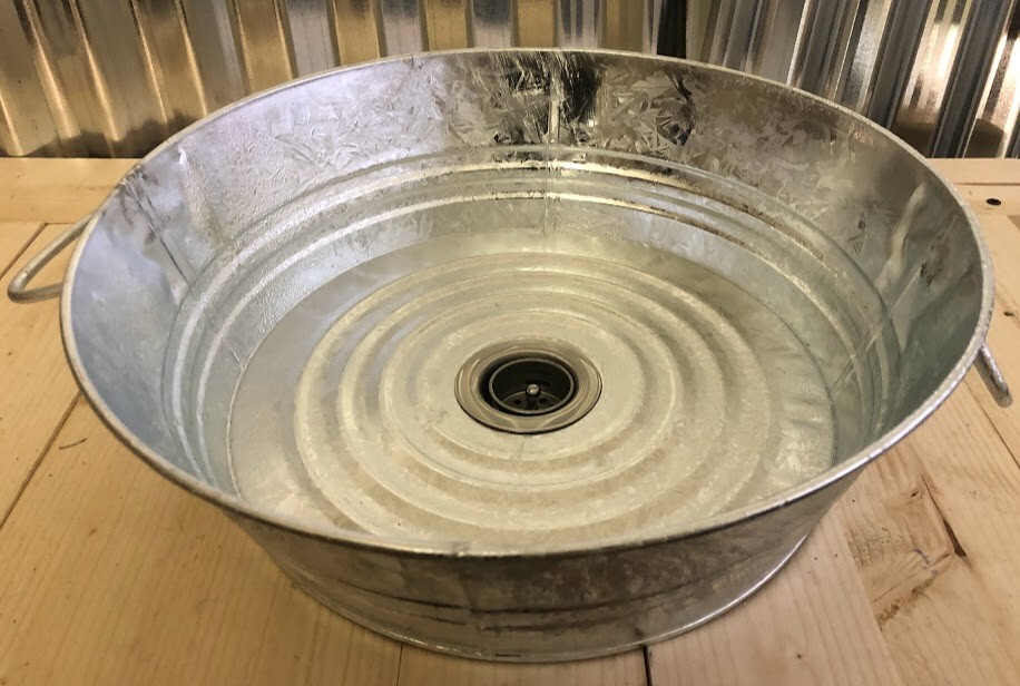 Vessel Sink Galvanized Rustic Sink Bucket, Garden, Bathroom, Kitchen,(Size 2) gallery