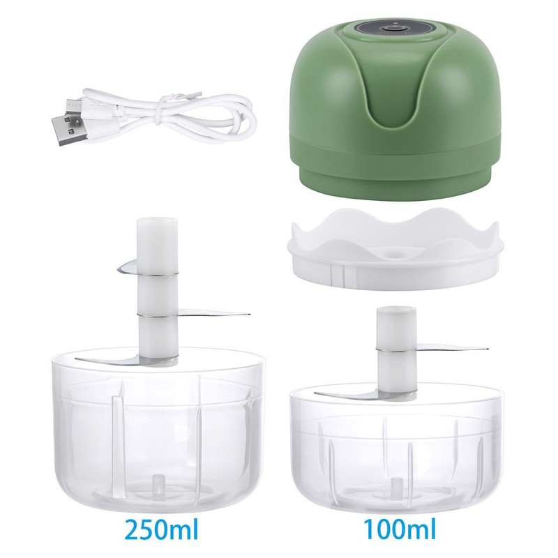 250ML+100ML Mini Electric Garlic Press Chopper Chili Onion Fruits Meat Mincer gallery