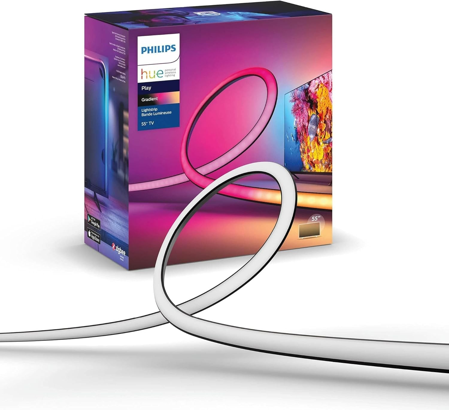 Philips Hue Play Gradient 55" Smart TV Light Strip Sync with TV, Music, Gaming gallery
