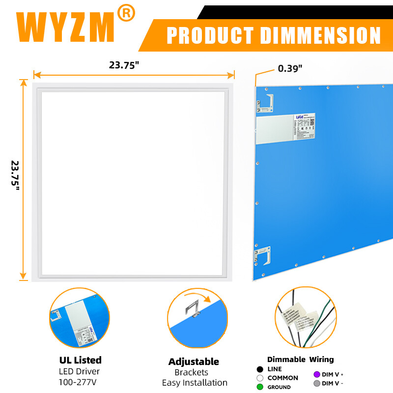 LED Flat Panel Light 2x2FT, 45Watt 5800LM Recessed Backlit Troffer Lights, 5000K gallery