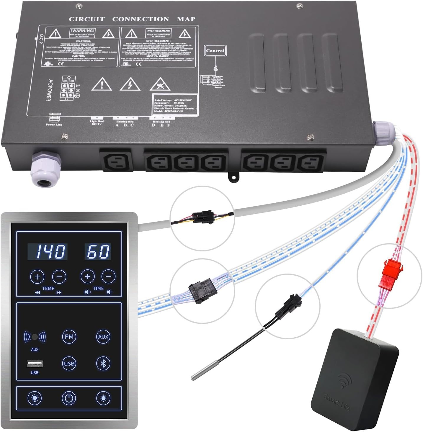 Infrared Sauna Electrical WiFi Control Box and Infrared Sauna LCD Control Panel gallery