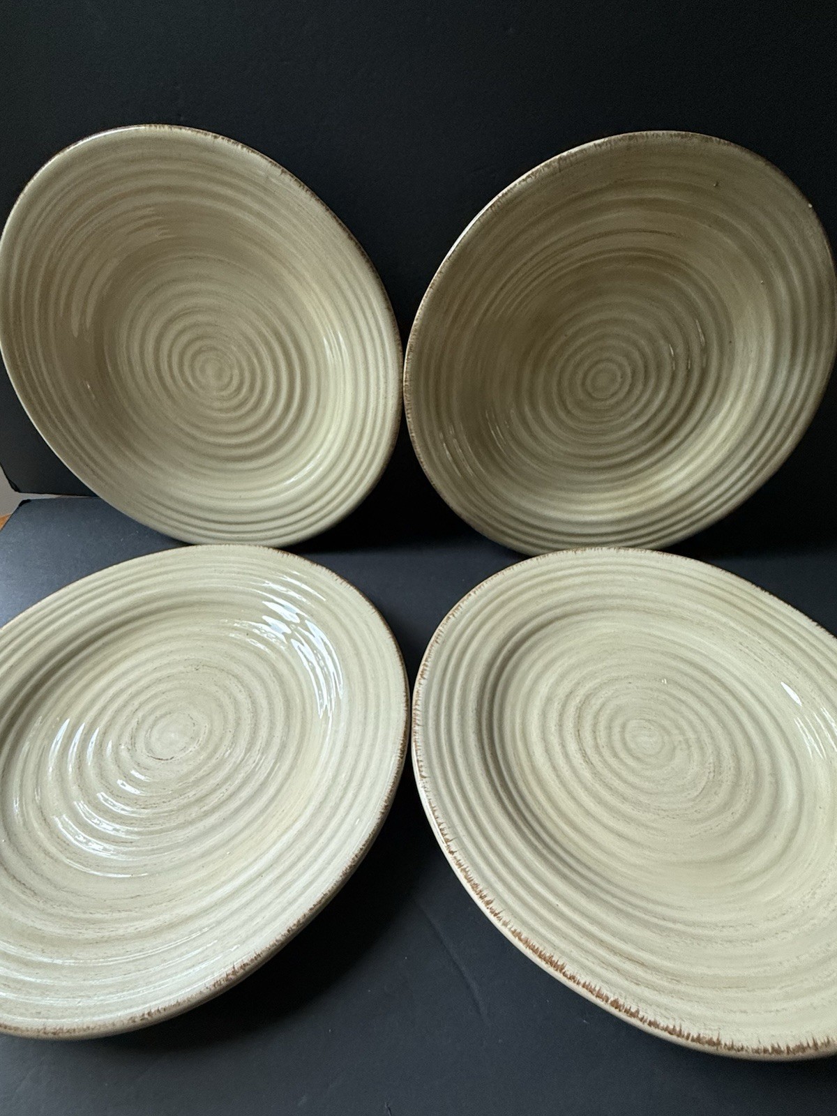 Linen And Things Ceramic Pottery Dinner Plates Beige Brown Tableware Cottagecore gallery