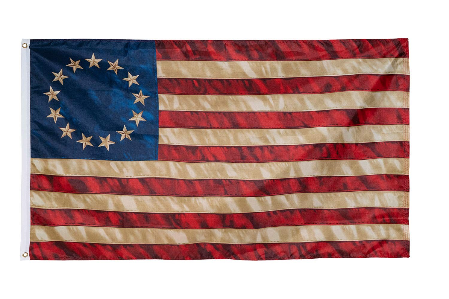 Homissor Tea Stained American Flag 13 Stars 3 feet x 5 feet, US 13 gallery