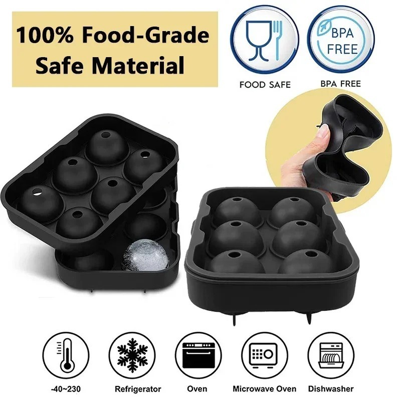 Silicone 3D-Ball ICE Cube Tray Maker Round Ball Sphere Mold Whiskey Cocktails US gallery