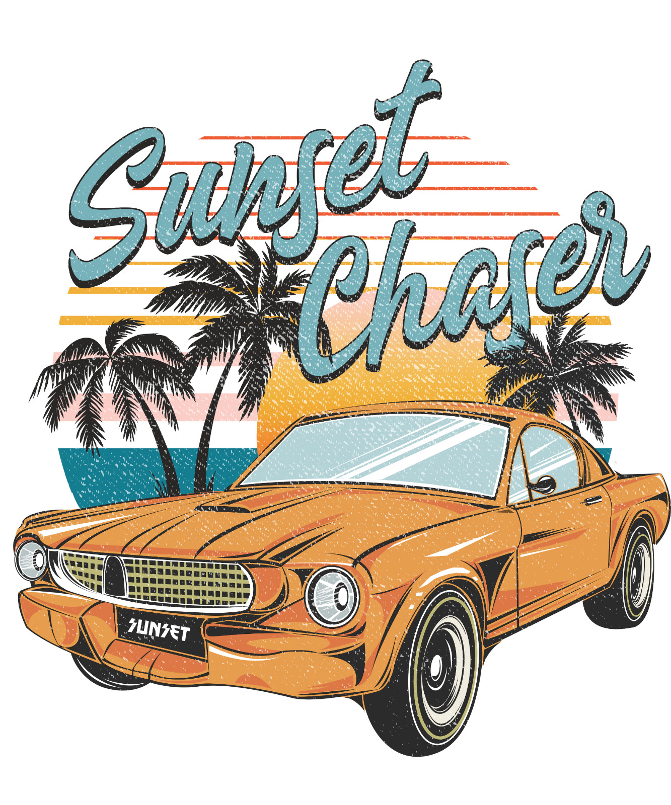 SUNSET CHASER Sublimation Print Ready to Press, Heat Transfer PICK YOUR SIZE gallery