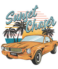SUNSET CHASER Sublimation Print Ready to Press, Heat Transfer PICK YOUR SIZE