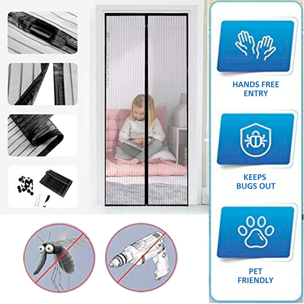 Pet Friendly No Tools Required Mesh Magnetic Door Hands Free Screen gallery