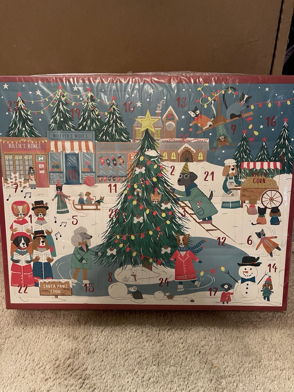 Christmas Advent Calendar Box DIY Countdown To Christmas Box 24 Days Dog Theme gallery