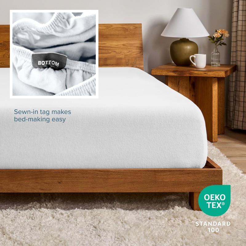 Bare Home Extra Soft Double Brushed 100% Flannel Cotton Fitted Sheet gallery