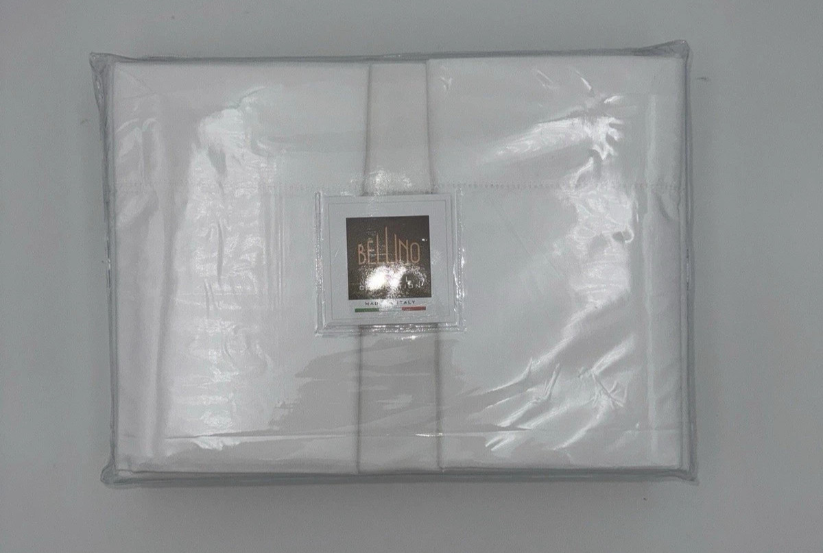 Bellino Fine Linens ITALY Percale Hemstitch Hotel Collection Queen Sheet Set;NIP gallery