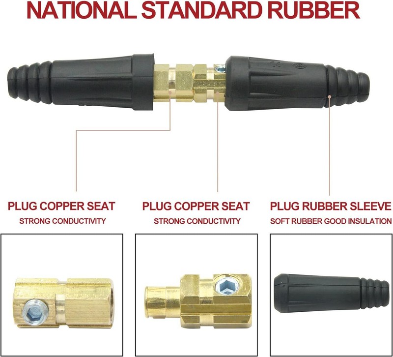 Welding Cable Joint Quick Connector 200Amp-300Amp (#4-#1) 35-50 SQ-MM 2-Set gallery