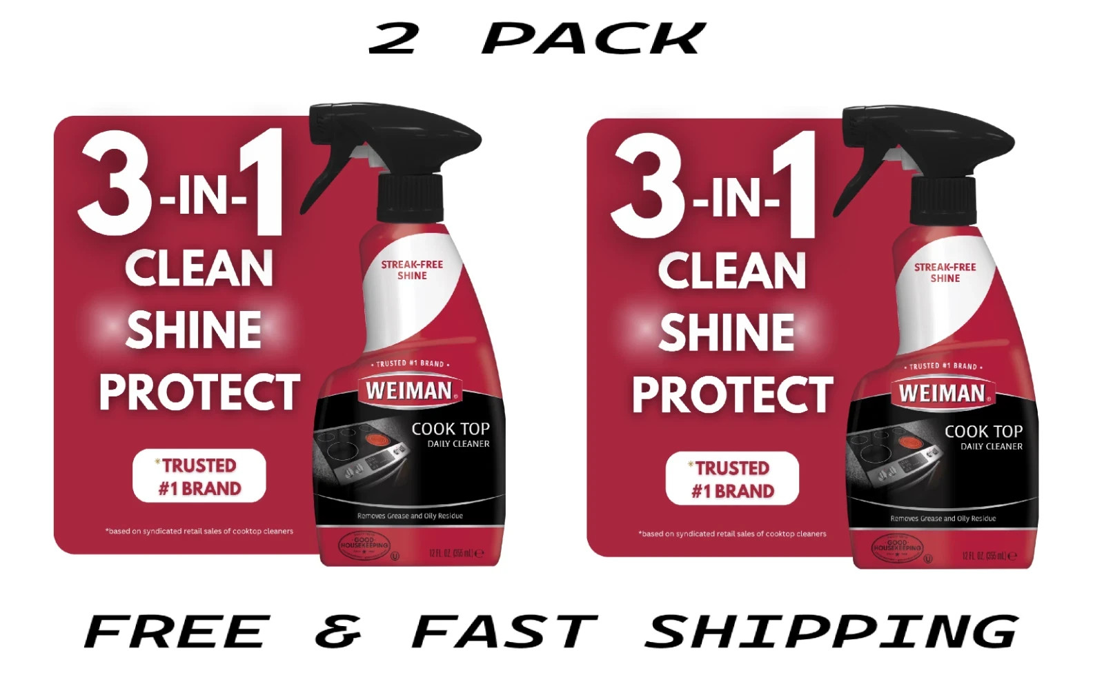 (2 PACK) Weiman Daily Cooktop Cleaner Spray for Easy Daily Cleaning, 12 oz. gallery
