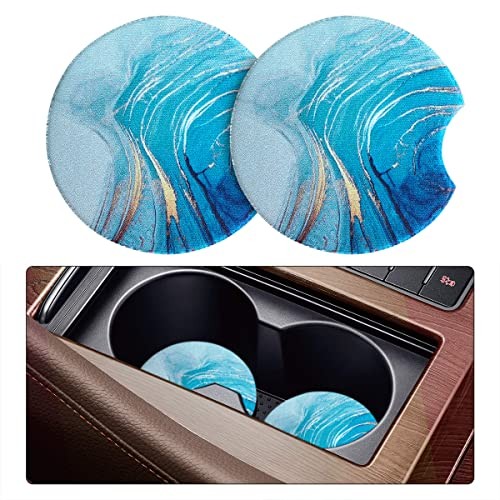 2 Pack Moly Magnolia Car Coasters - Absorbent - 2.75 Inch Cute Car gallery