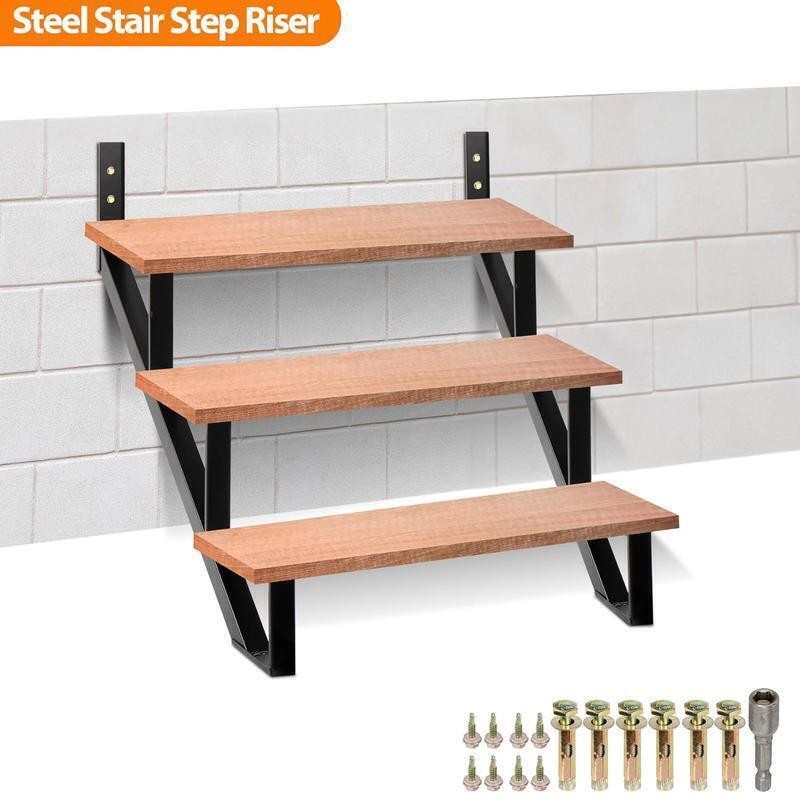 Steel Stair Step Riser 2PC 3 Step Stair Stringers for Deck Steel Stair Stringer gallery