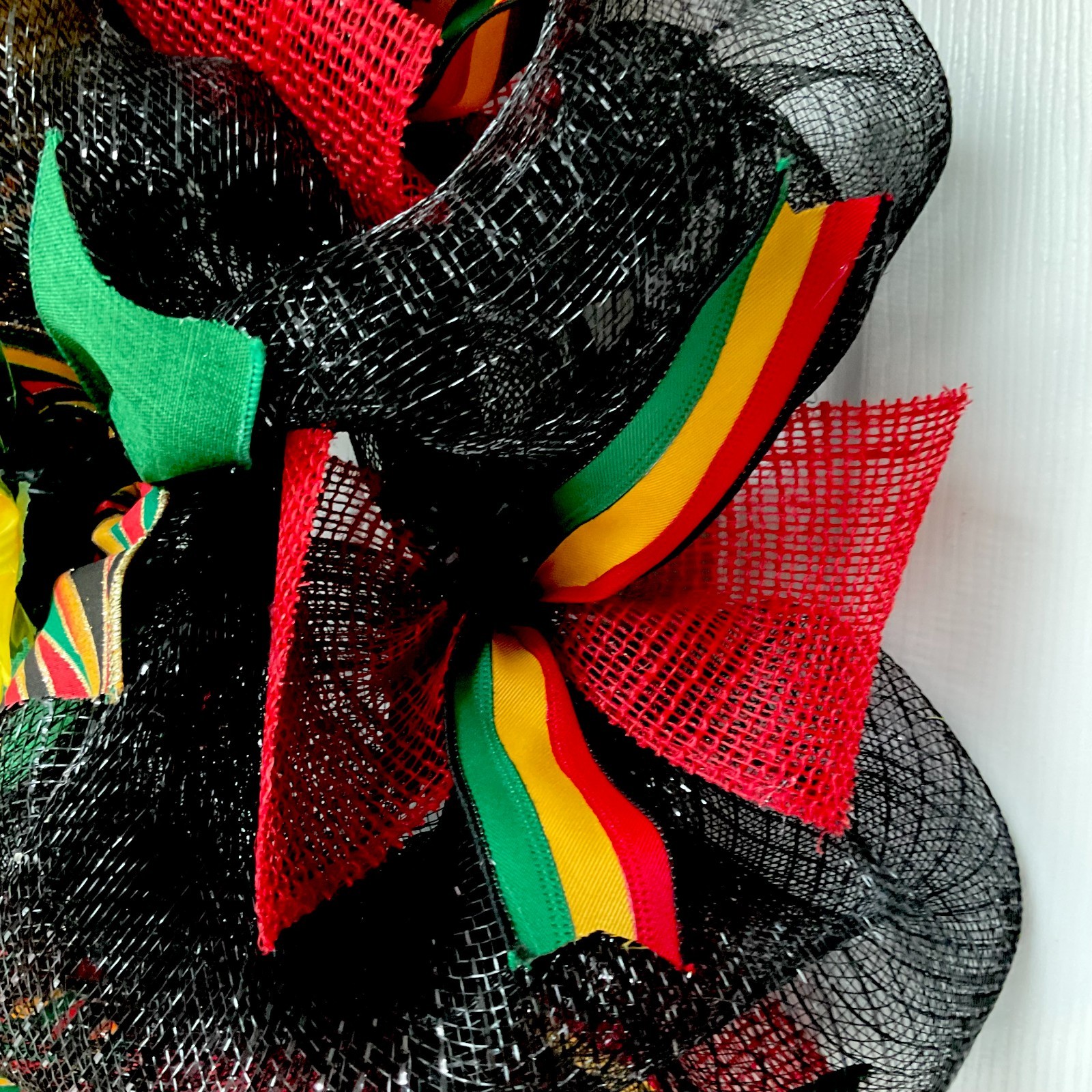 Juneteenth Floral Ribbon Handmade Deco Mesh Wreath gallery